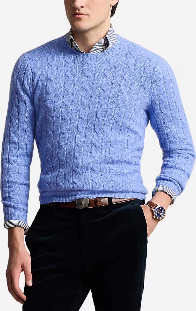 The Iconic Cable-Knit Cashmere Sweater - New Litchfield Blue