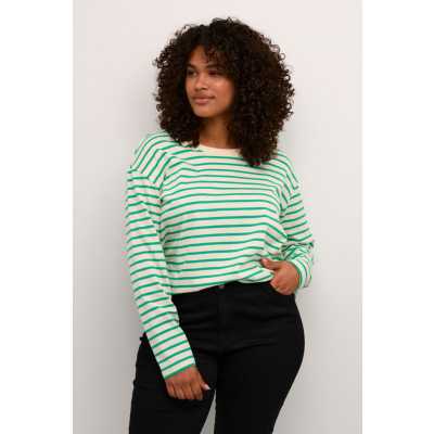 KCWINNI T-SKJORTE LANG ERME-STRIPET