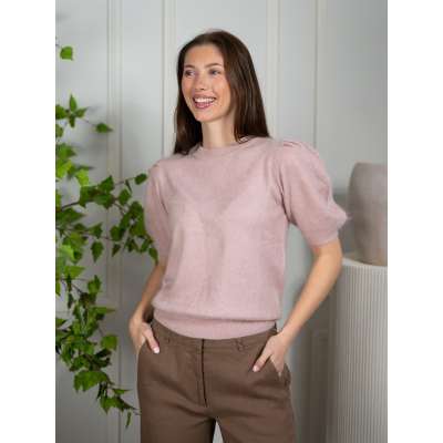 Davida Brushed Puff Sleeve New Pink
