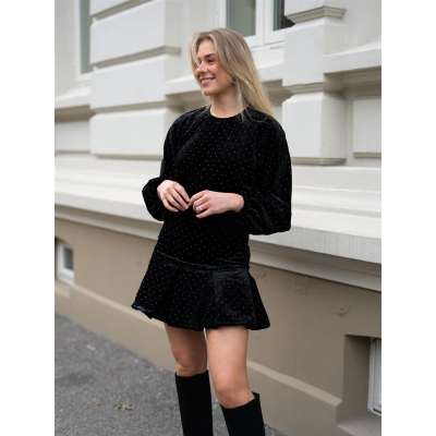 Ella&il Jamal Stud Velour Dress Black - M