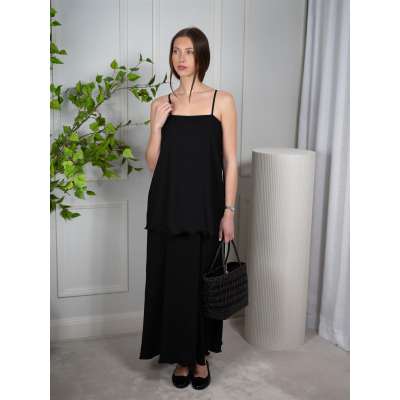 Christian Aks Astrid Crincle Dress Black - XS