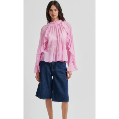 Naje Frill Blouse, Lilac Chiffon - XL