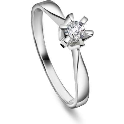 Isabella enstensring i 585 hvitt gull 0,20 ct