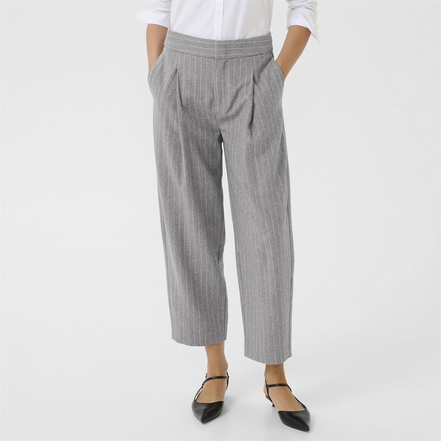 Solbritt Pant - Medium Grey Pinstripe