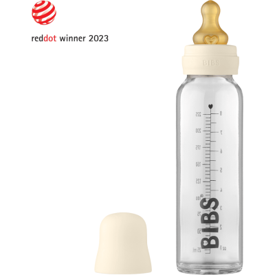 BIBS Tåteflaske i Glass 225 ml – Komplett Sett