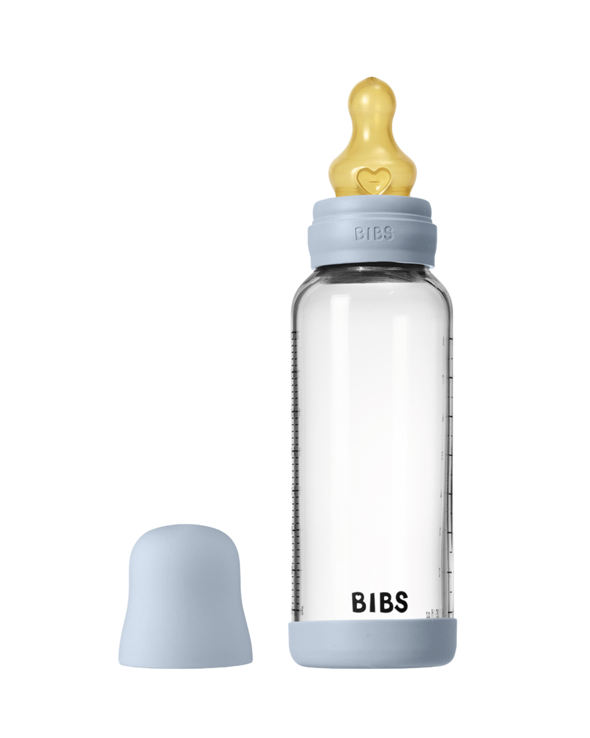 BIBS Tåteflaske i Glass med silikonbunn | Komplett Sett – 240ml