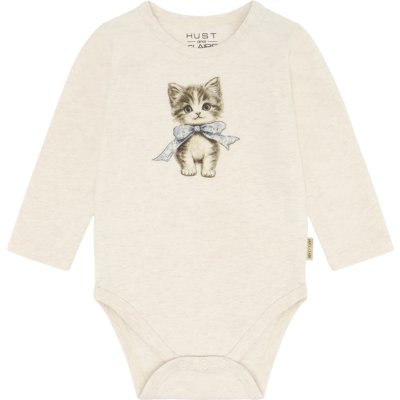 Body Langermet Baby – Øko Bomull, Elastan | HCBritt bow kitten - 4mnd/62