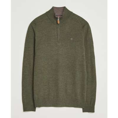 Morris John Merino Half Zip Olive
