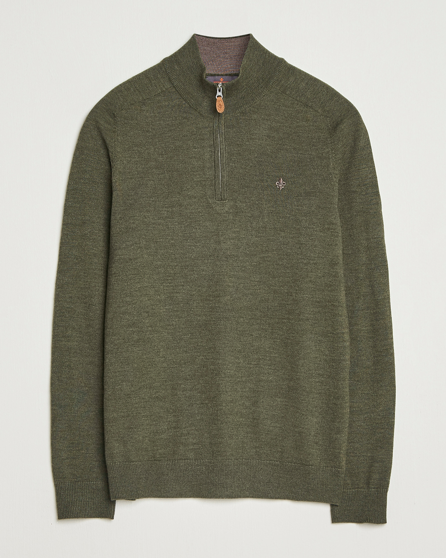 Morris John Merino Half Zip Olive
