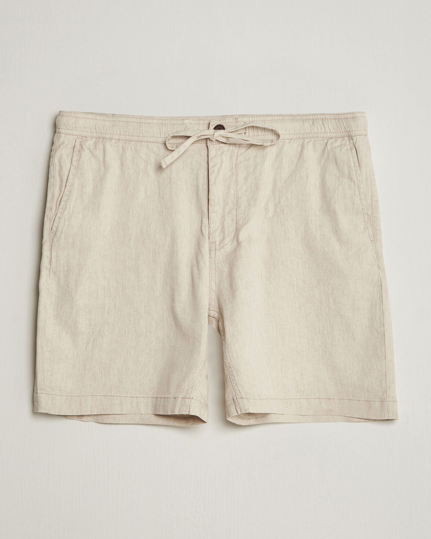 Morris Fenix Linen Shorts Khaki