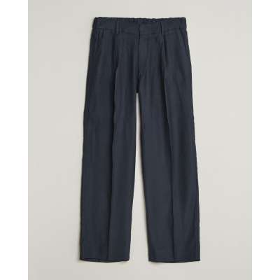 NN07 Kay Linen/Viscose Drawstring Trousers Deep Navy