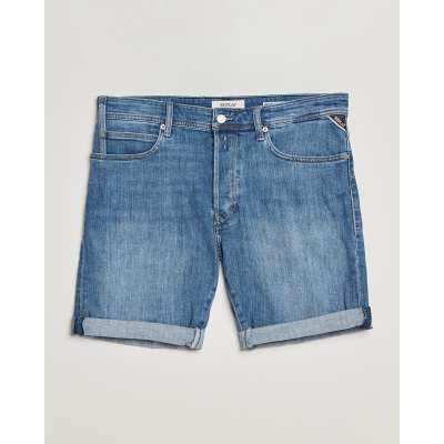 Replay RBJ981 Stretch Denim Shorts Light Blue
