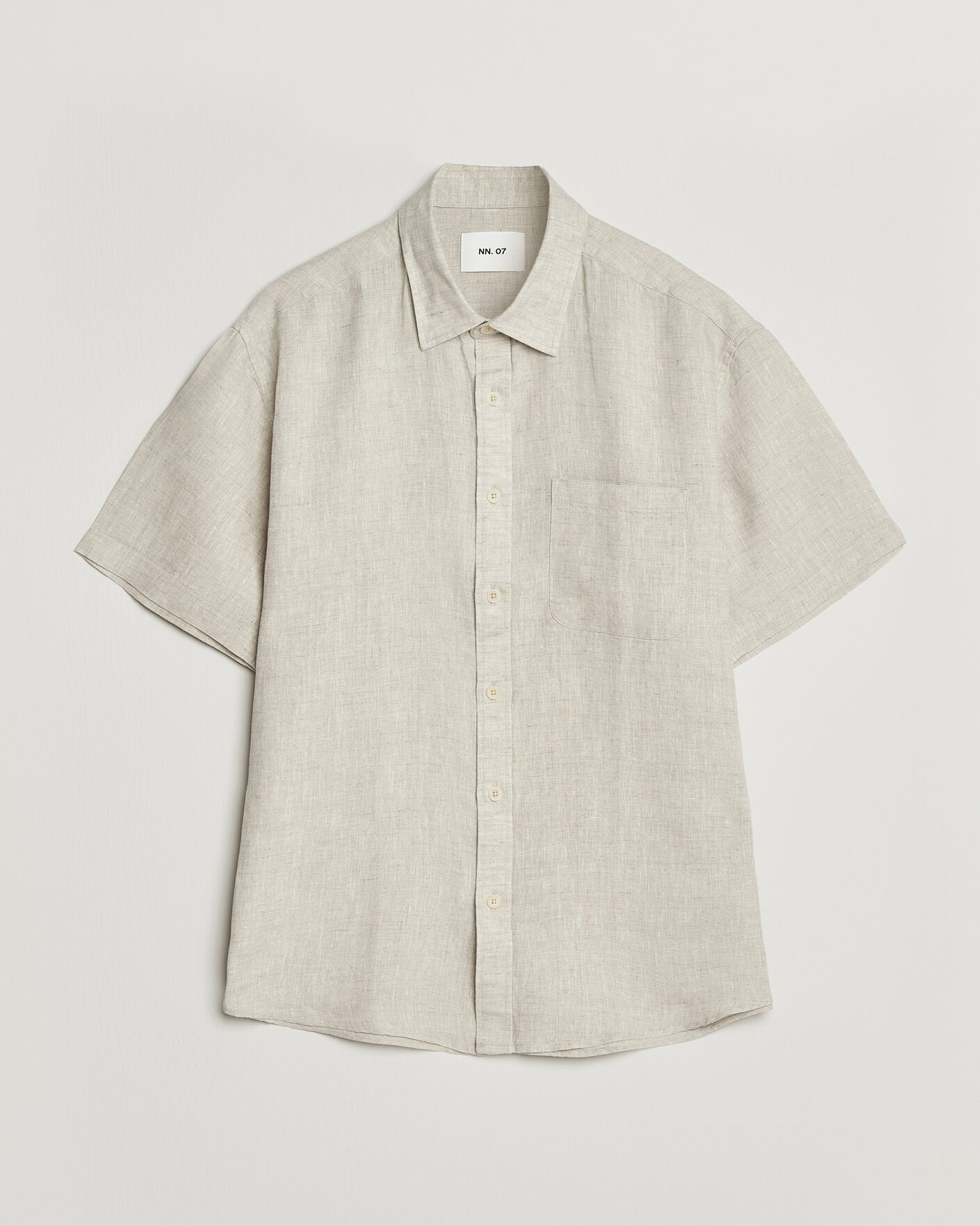 NN07 Deon Linen Short Sleeve Shirt Oat