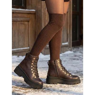 06192 Arezzo Leather Boots Brown