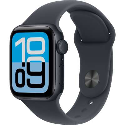 Apple Watch SE 3 GPS 40mm Midnatt Aluminium Urkasse med Midnatt Sport Band - S/M