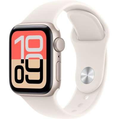 Apple Watch SE 3 GPS 40mm Stjerneskinn Aluminium Urkasse med Stjerneskinn Sport Band - S/M