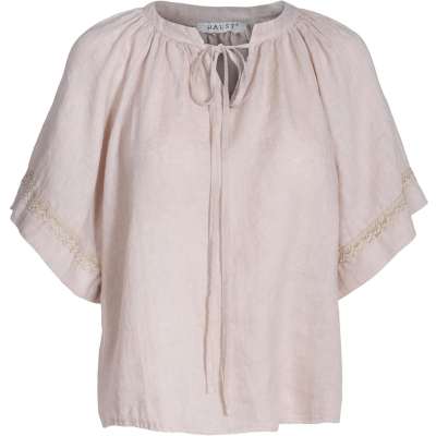 Haust Linen loose top Bluse Lys-Beige