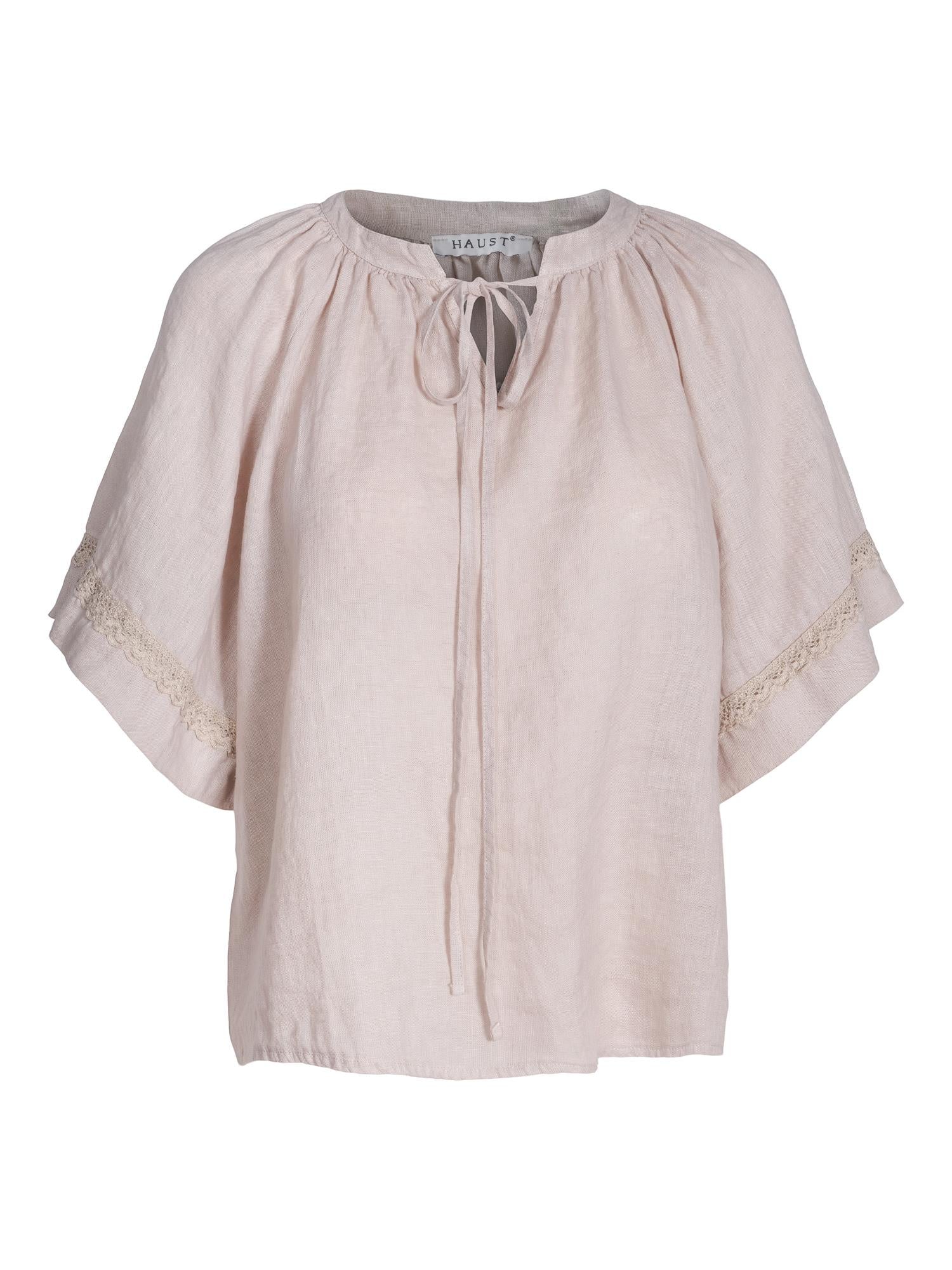Haust Linen loose top Bluse Lys-Beige