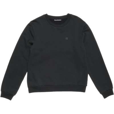 Acne Crew Neck Fleece Sweater Face Genser Sort