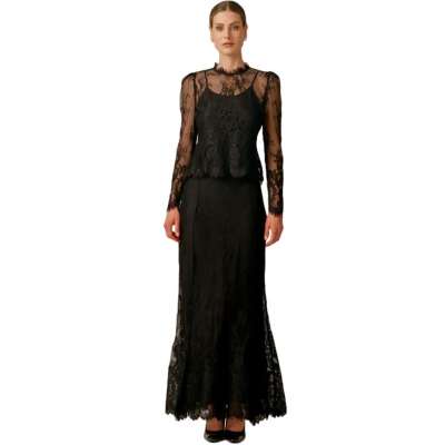 By TiMo Lace Top Bluse Sort