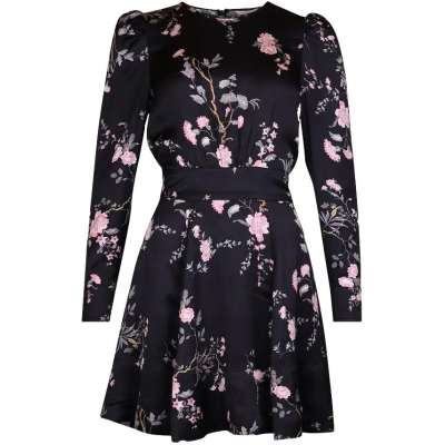By TiMo Satin Mini Dress Kjole Sort
