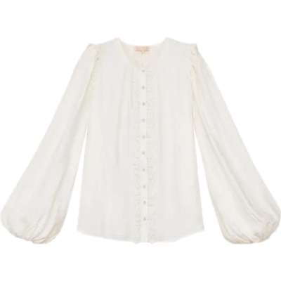 By TiMo Striped Puffed Blouse Bluse Hvit