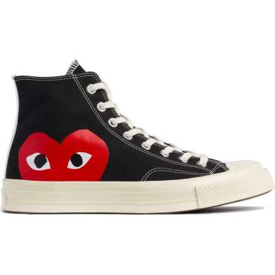 Comme des Garcons Play x Converse CDG BIG HEART HI TOP Black Sko Sort