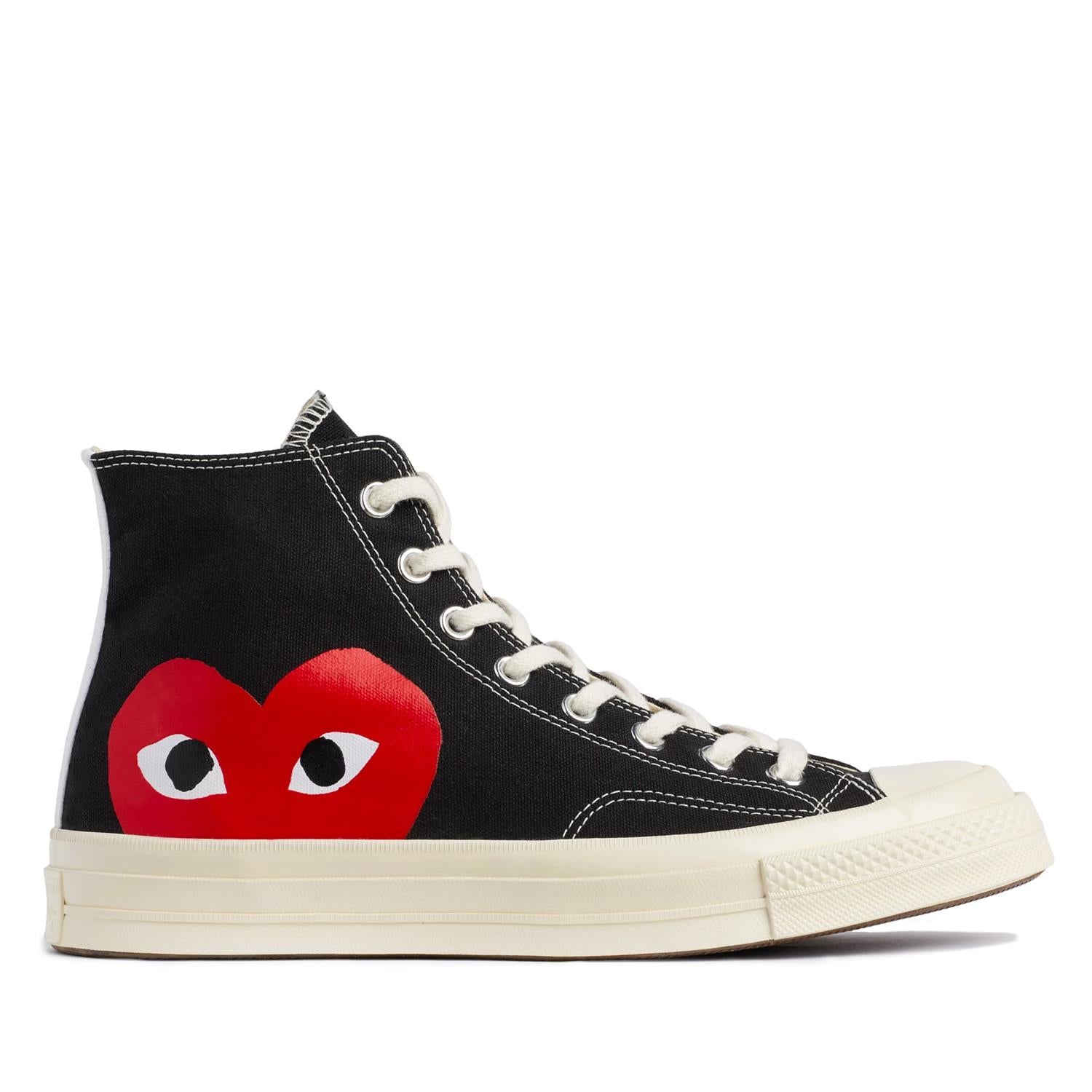 Comme des Garcons Play x Converse CDG BIG HEART HI TOP Black Sko Sort