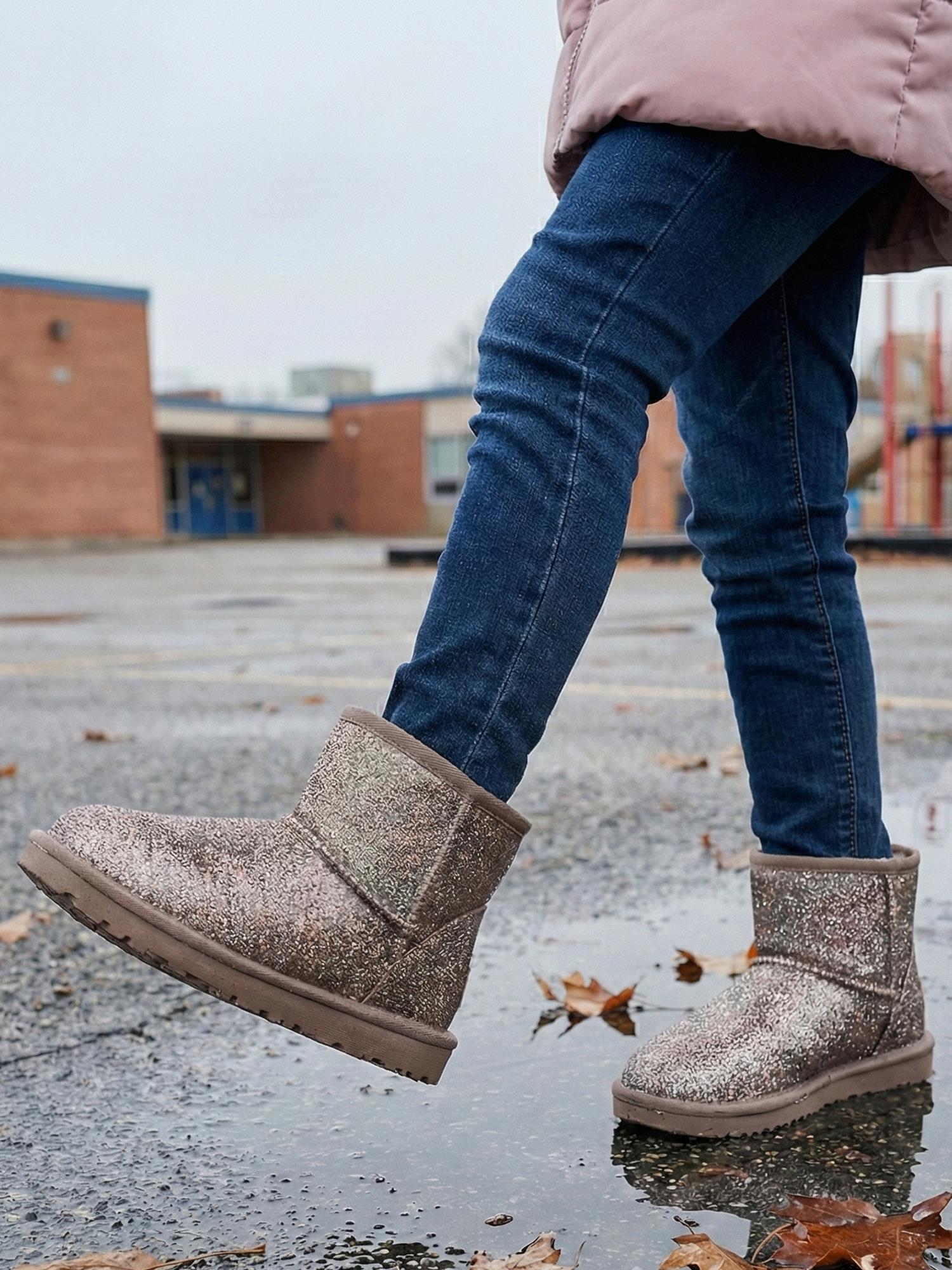 06388 Bondi Low Wool Suede Glitter Kids