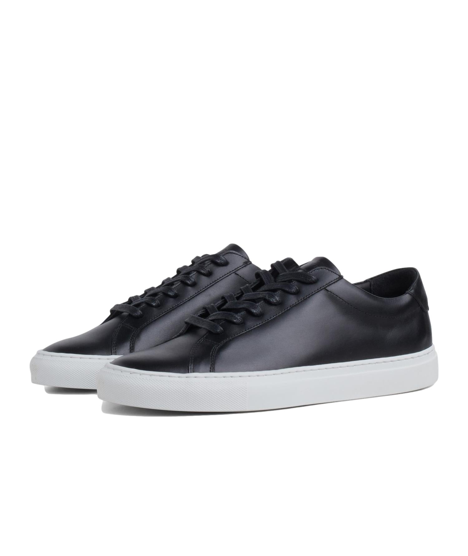 Garment Project Premium Low Black Leather Sko Sort
