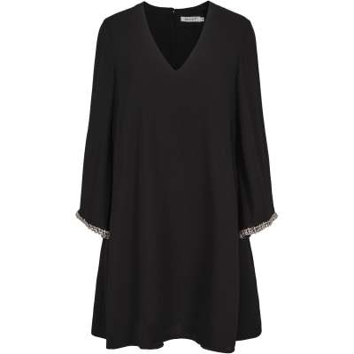 Haust A-shape chiffon diam-detailed dress Kjole Sort