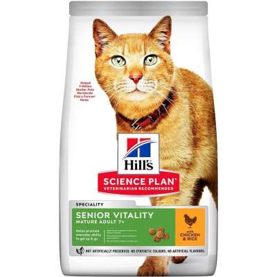 Hill's Science Plan Cat Mature Adult 7+ Senior Vitality Kylling & Ris - 7 kg