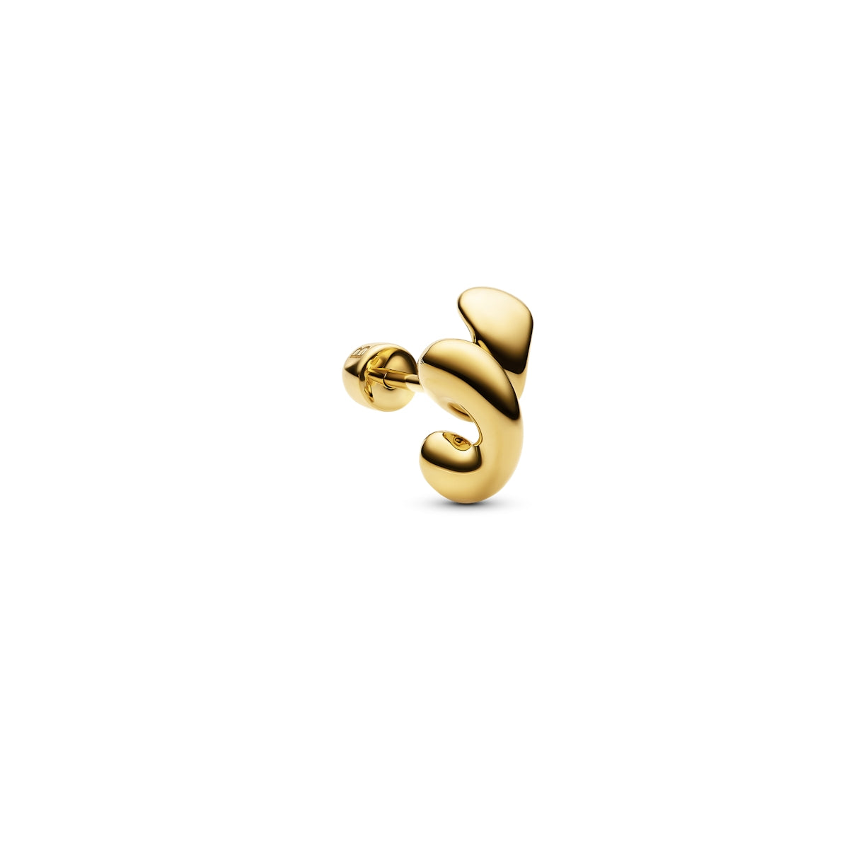 Maria Black Coil Whirl Stud Left Gold Øredobber Gull