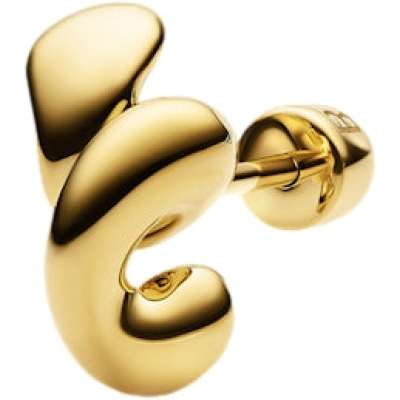 Maria Black Coil Whirl Stud Right Gold Øredobber Gull