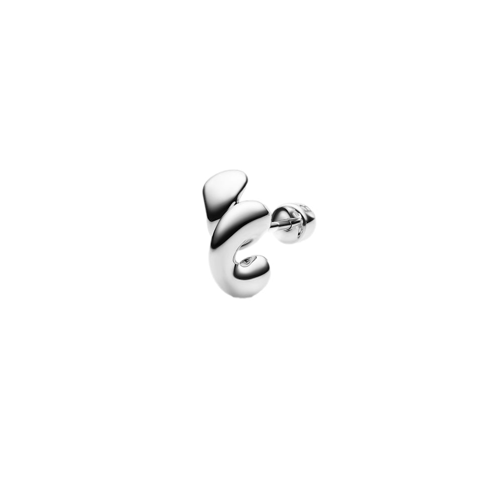 Maria Black Coil Whirl Stud Right Silver Øredobber Sølv