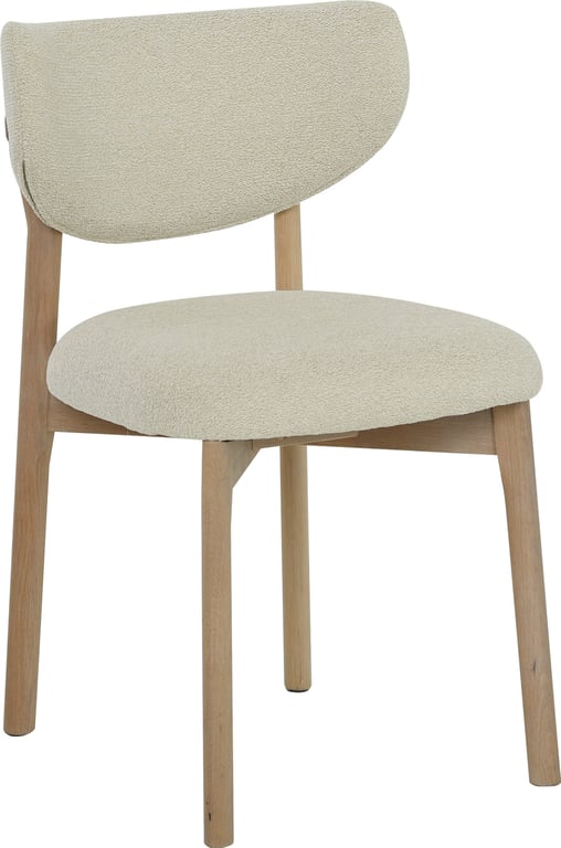 Contento spisestol Stoff Sahara lys beige, hvitpigmenterte eikeben