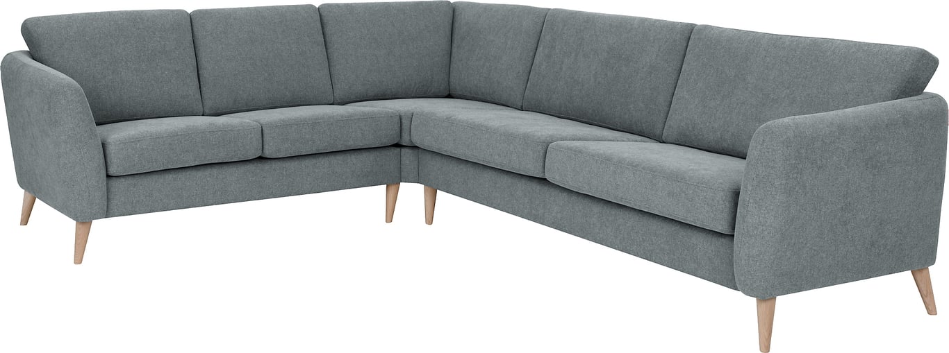 Sone høy hjørnesofa Modulsofa. 2 seter + hjørne + 3 seter i stoff Bloq, armlene W2.