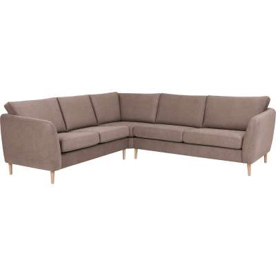Sone høy hjørnesofa Modulsofa. 2 seter + hjørne + 2,5 seter i stoff 314/Mine medium brown med armlene W2