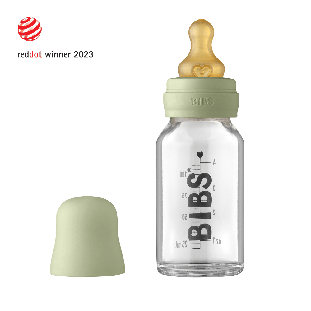 BIBS Tåteflaske i Glass 110 ml – Komplett Sett