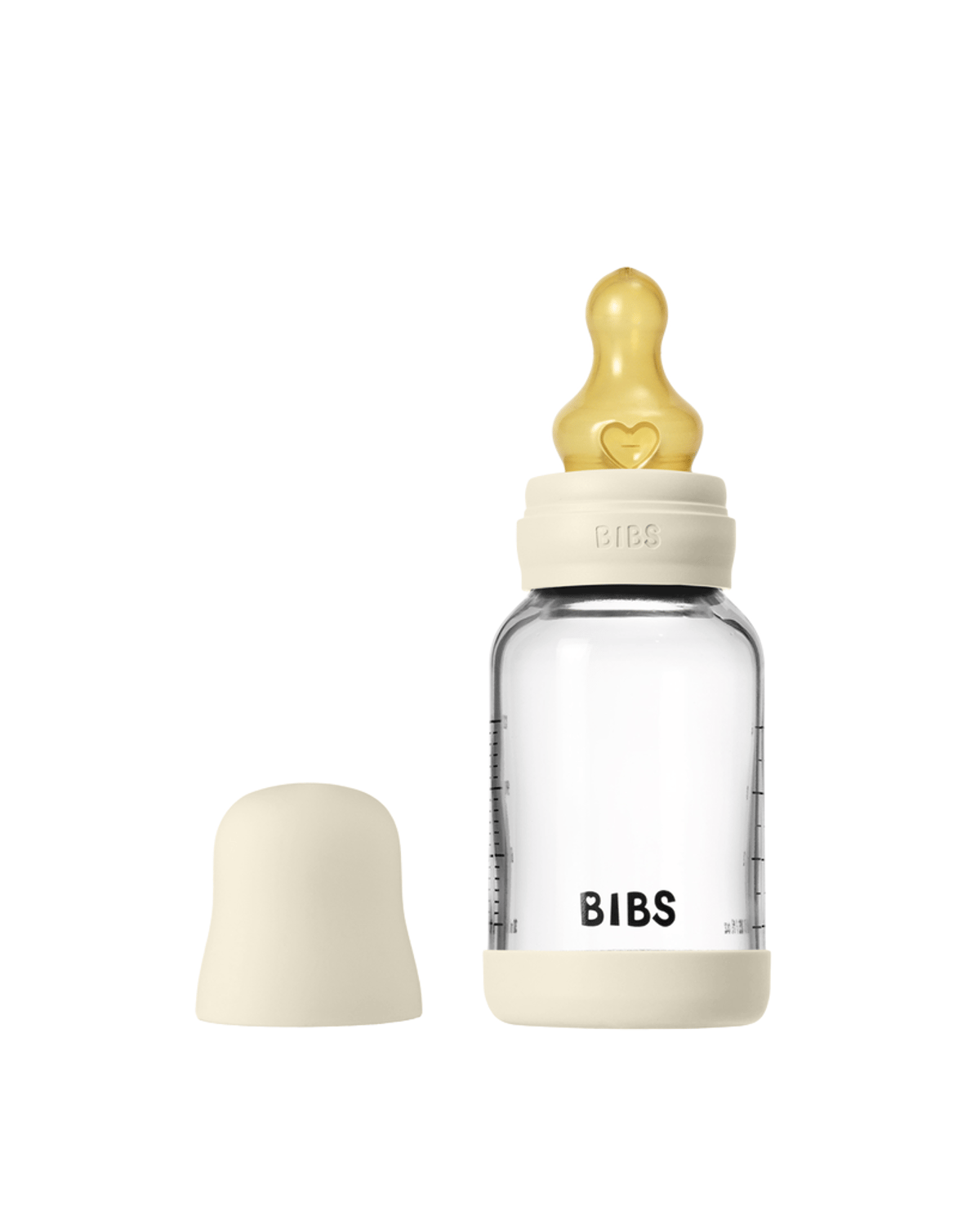 BIBS Tåteflaske i Glass med silikonbunn | Komplett Sett – 120ml
