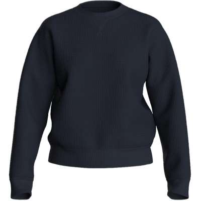 We Norwegians Waffle Crewneck Genser Marine